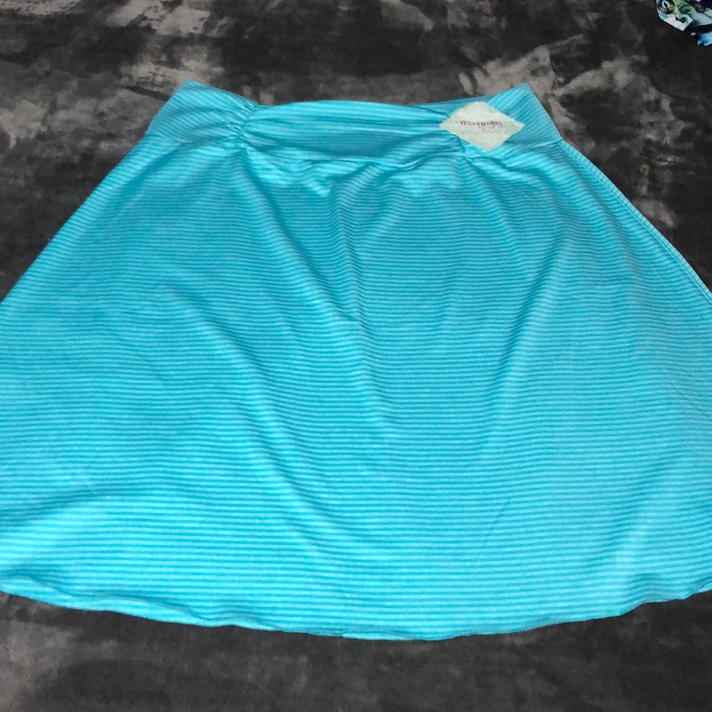 Light blue and white striped skirt